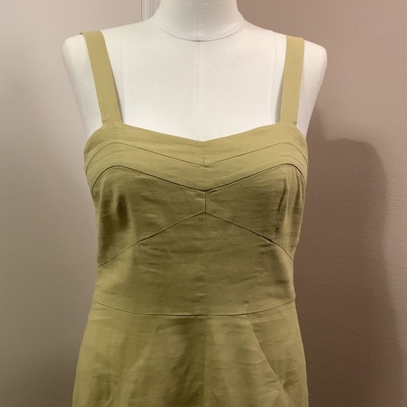 Theory Khaki Linen Blend Dress - Size P - Picture 2 of 7